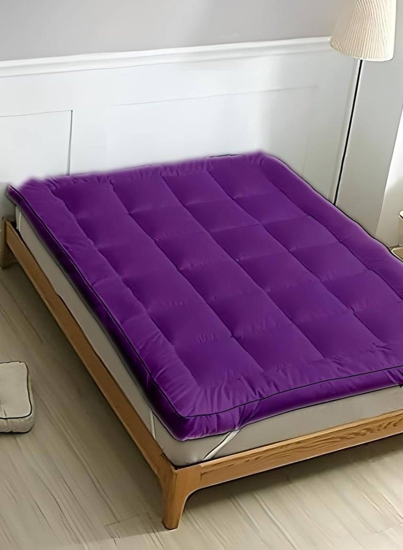 Mattress Topper 10CM Thickness Quilted Microfiber 900gsm, King/Queen/Double/Single Sizes, Color Purple