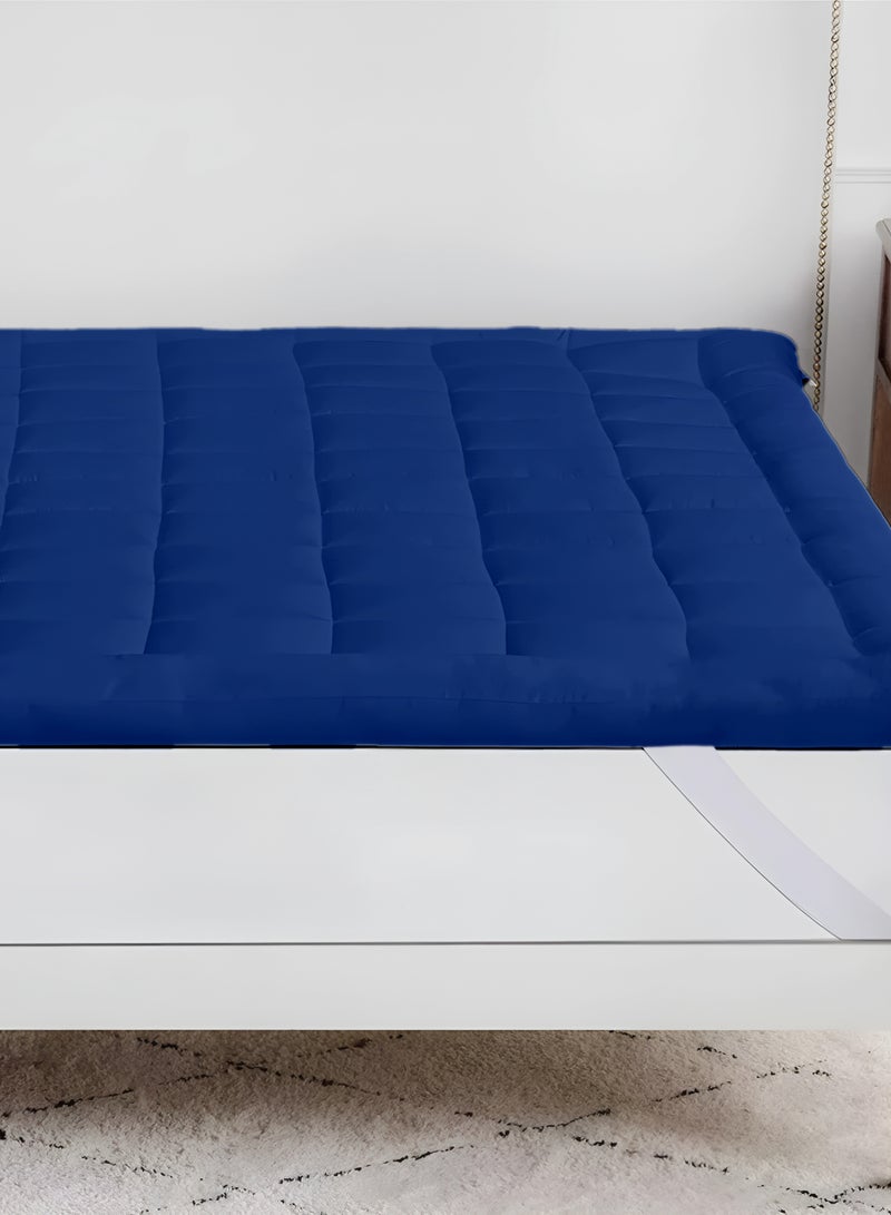 Mattress Topper 6CM Thickness  Quilted Microfiber 600gsm, King/Queen/Double/Single Sizes, Color Blue