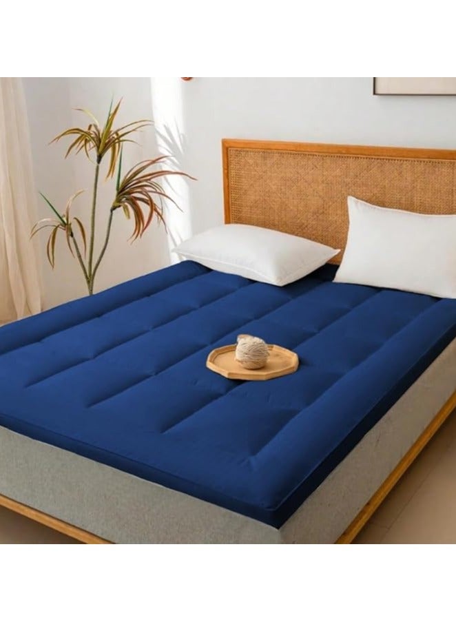 Comfy Blue Hotel Style 180 x 200 + 10 Cm Fiber Filling Comfortable Mattress Topper