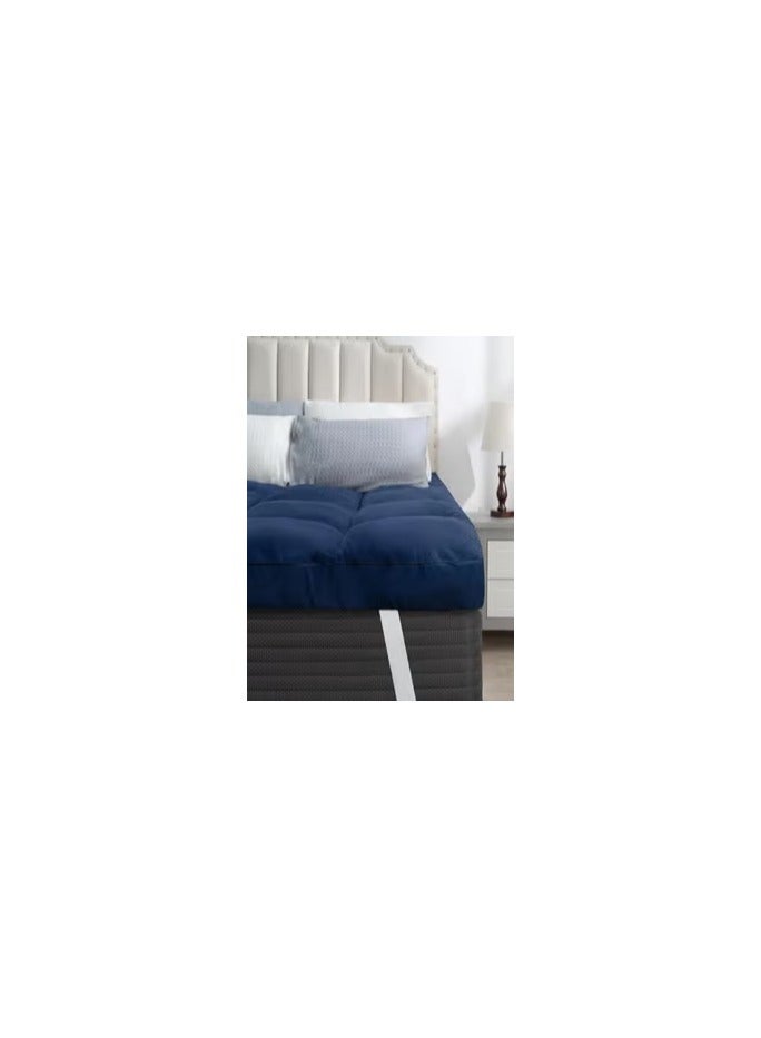 Comfy Blue Soft & Comfortable Fiber Filling Hotel Style 200 x 200 +10Cm Mattress Topper