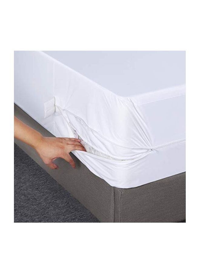 Waterproof Mattress Protector Polyester White Twin