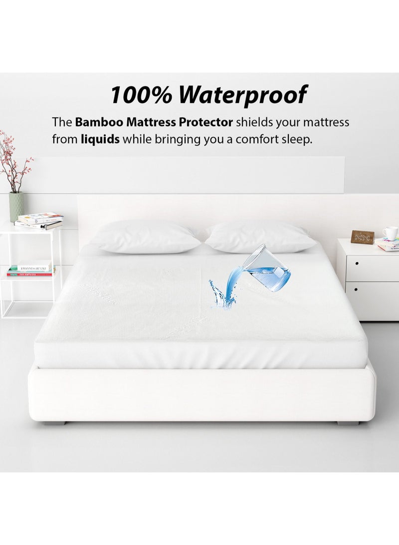 SpireHues Premium Waterproof Bamboo Mattress Protector