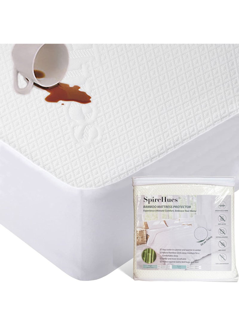 SpireHues Premium Waterproof Bamboo Mattress Protector