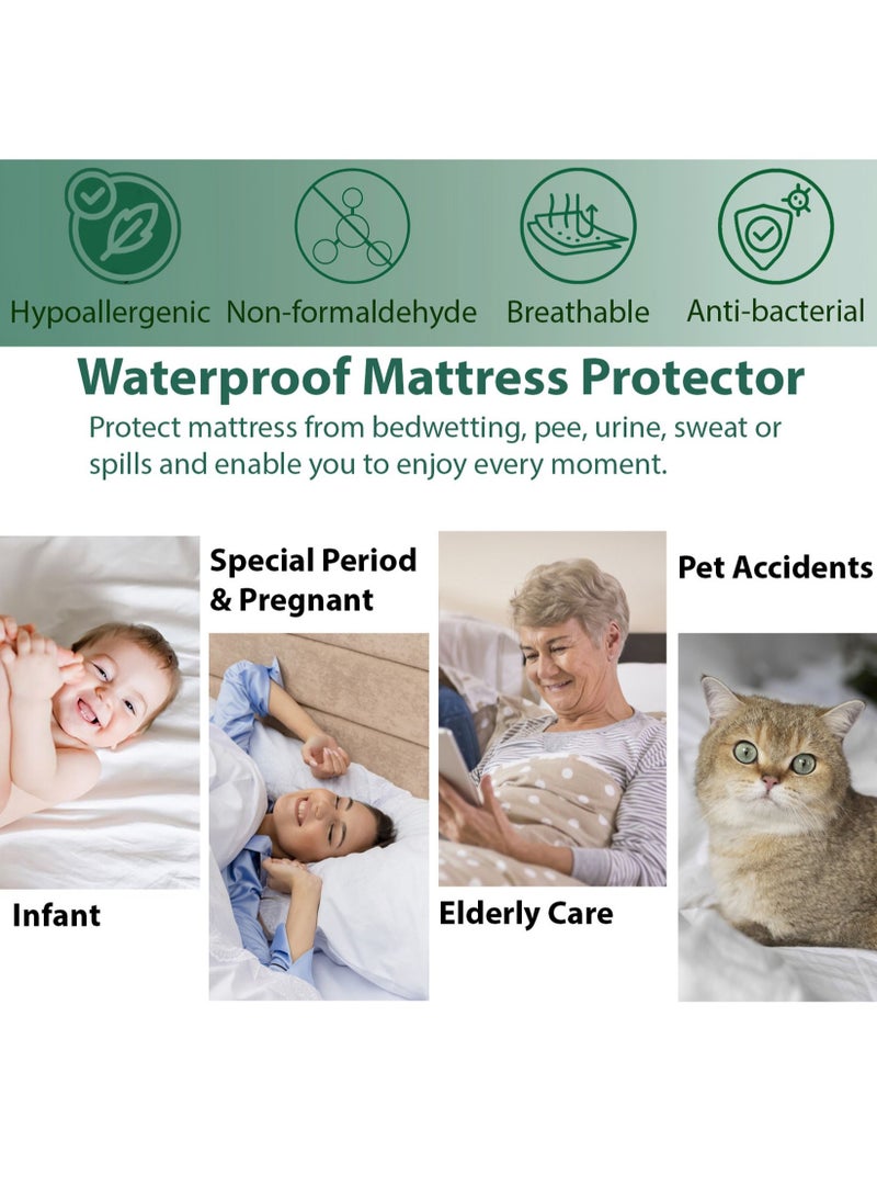 SpireHues Premium Waterproof Bamboo Mattress Protector