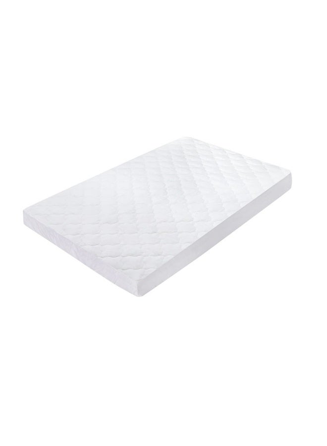 Hru Cotton Mattress Protector, White - 120X200+30 Cm