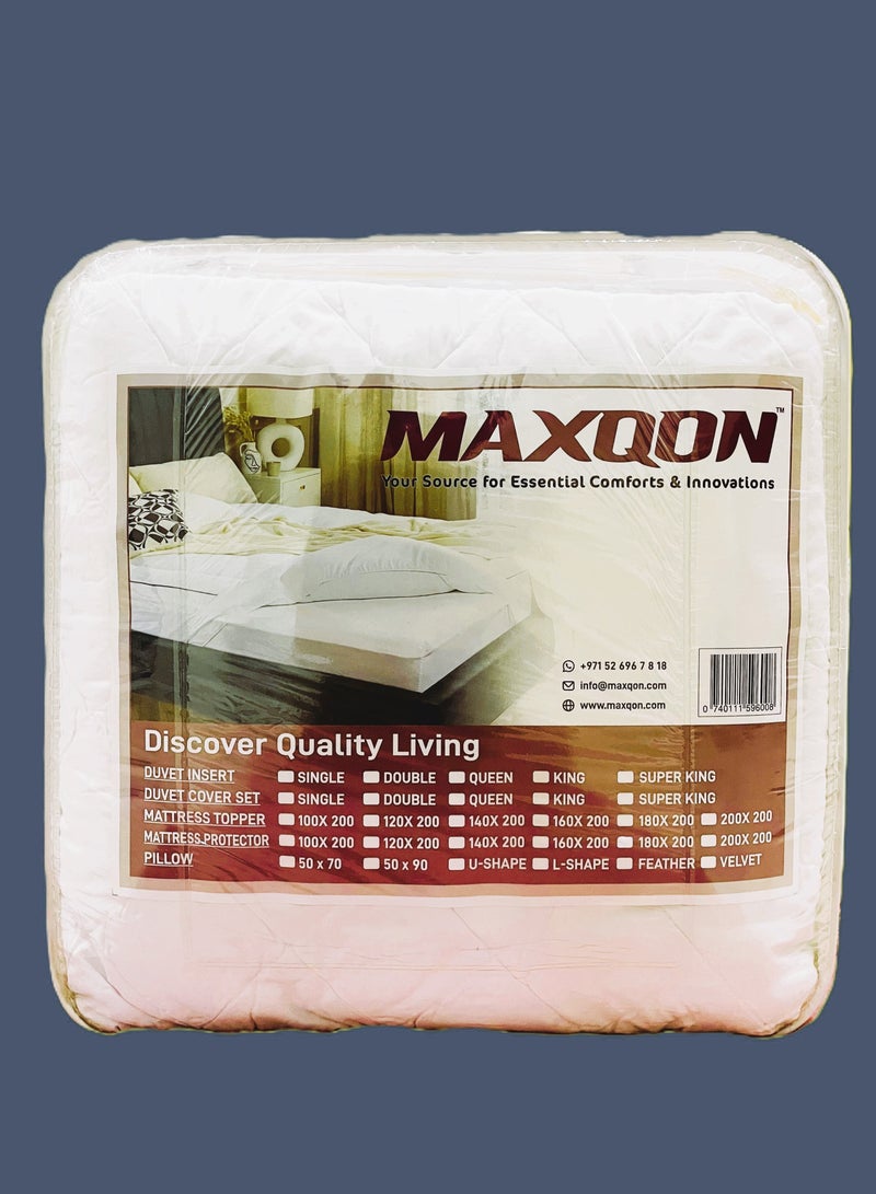 Mattress Protector 144TC Cotton Soft Quilted, 100%Waterproof, King/Queen/Double/Single Sizes, Color White