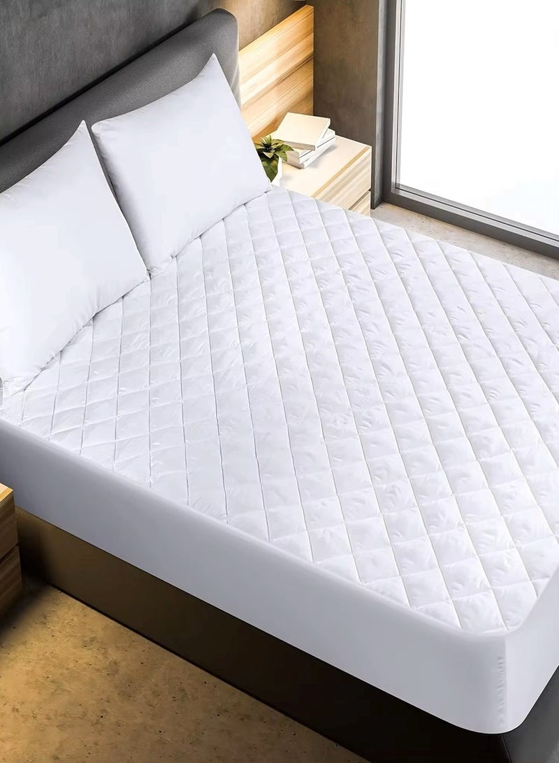 Mattress Protector Microfiber,100%Waterproof,  King/Queen/Double/Single Sizes, Color White