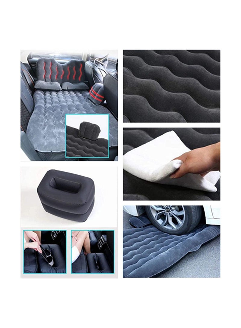 5 Piece Inflatable Car Air Mattress Bed with Back Rear Seat Pump Portable Car Travel Car Camping for Medium and Large Car Universal SUV Air Couch with Two Air Pillows (Grey)