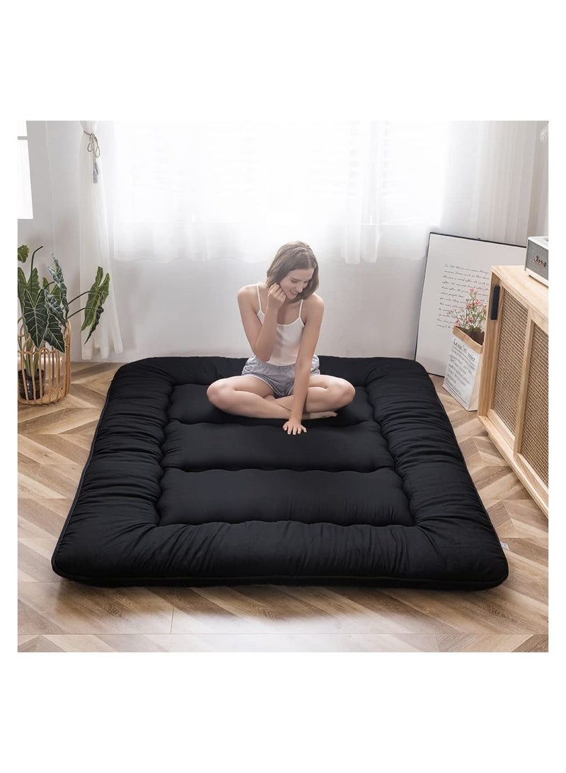 Japanese Floor Mattress Futon Mattress Thicken Tatami Mat Sleeping Pad Foldable Roll Up Mattress Dormitory Mattress Pad Kids Floor Lounger Pillow Bed