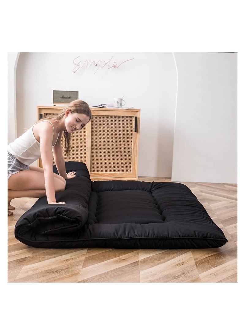 Japanese Floor Mattress Futon Mattress Thicken Tatami Mat Sleeping Pad Foldable Roll Up Mattress Dormitory Mattress Pad Kids Floor Lounger Pillow Bed