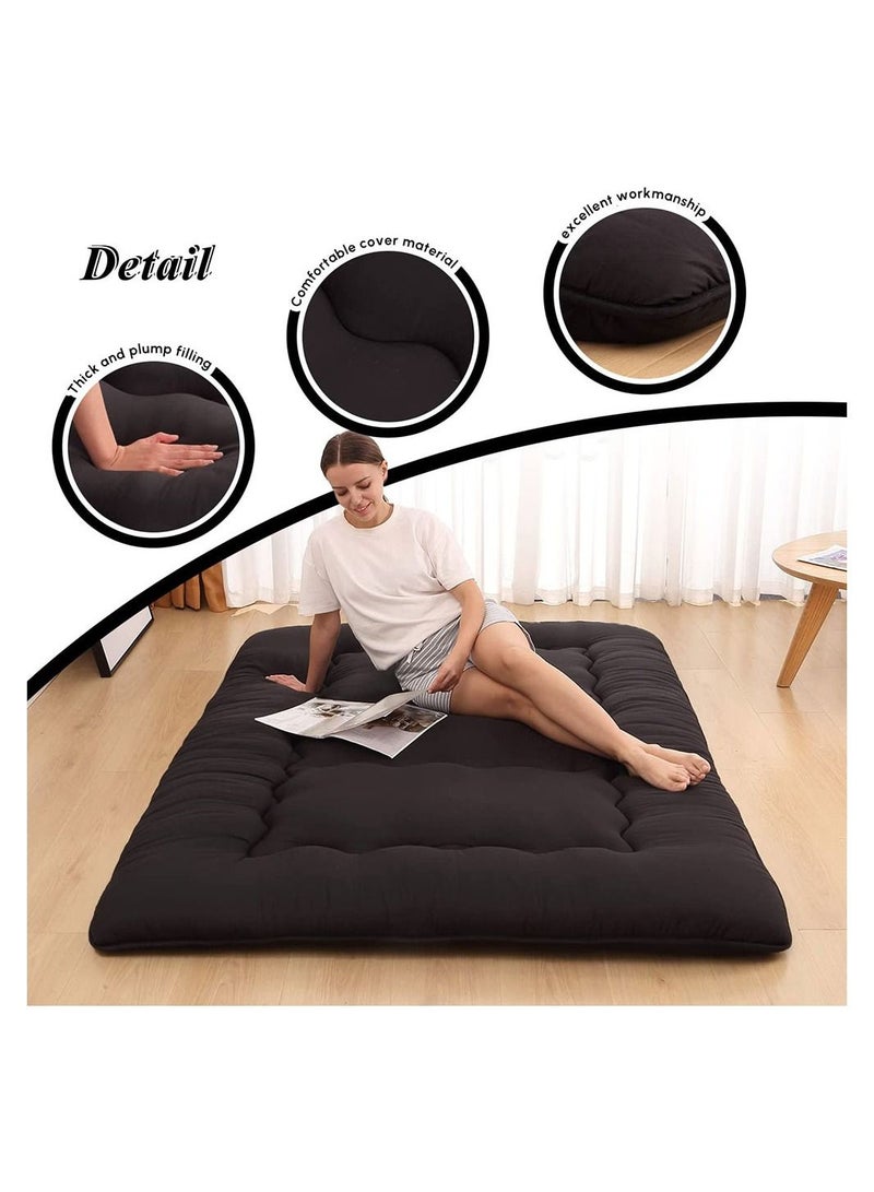 Japanese Floor Mattress Futon Mattress Thicken Tatami Mat Sleeping Pad Foldable Roll Up Mattress Dormitory Mattress Pad Kids Floor Lounger Pillow Bed