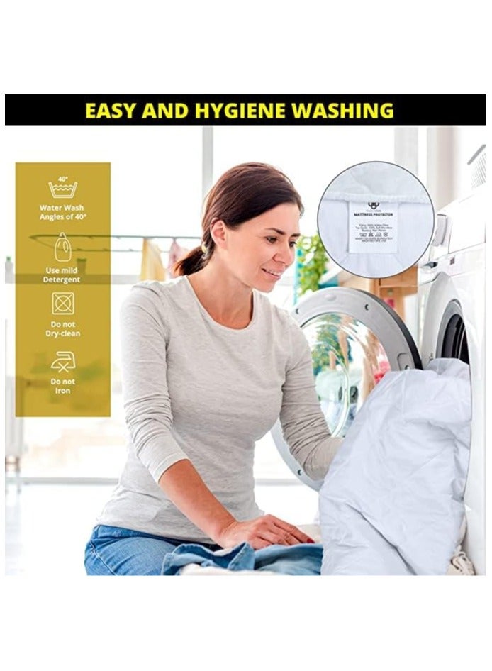 COOLBABY Mattress Protector in White   Extra-Deep Microfibre Mattress Cover