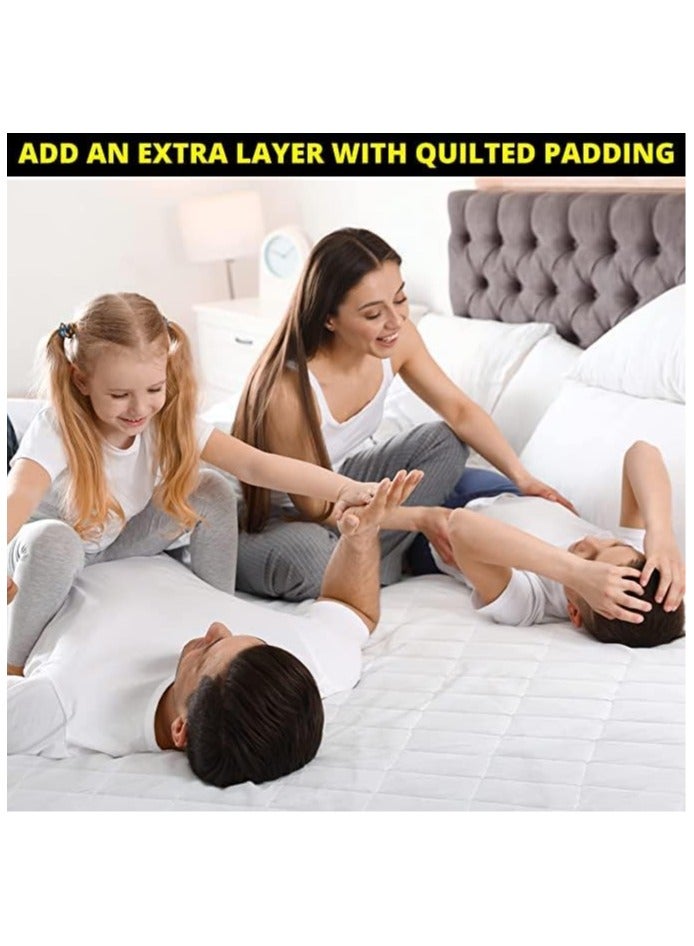 COOLBABY Mattress Protector in White   Extra-Deep Microfibre Mattress Cover
