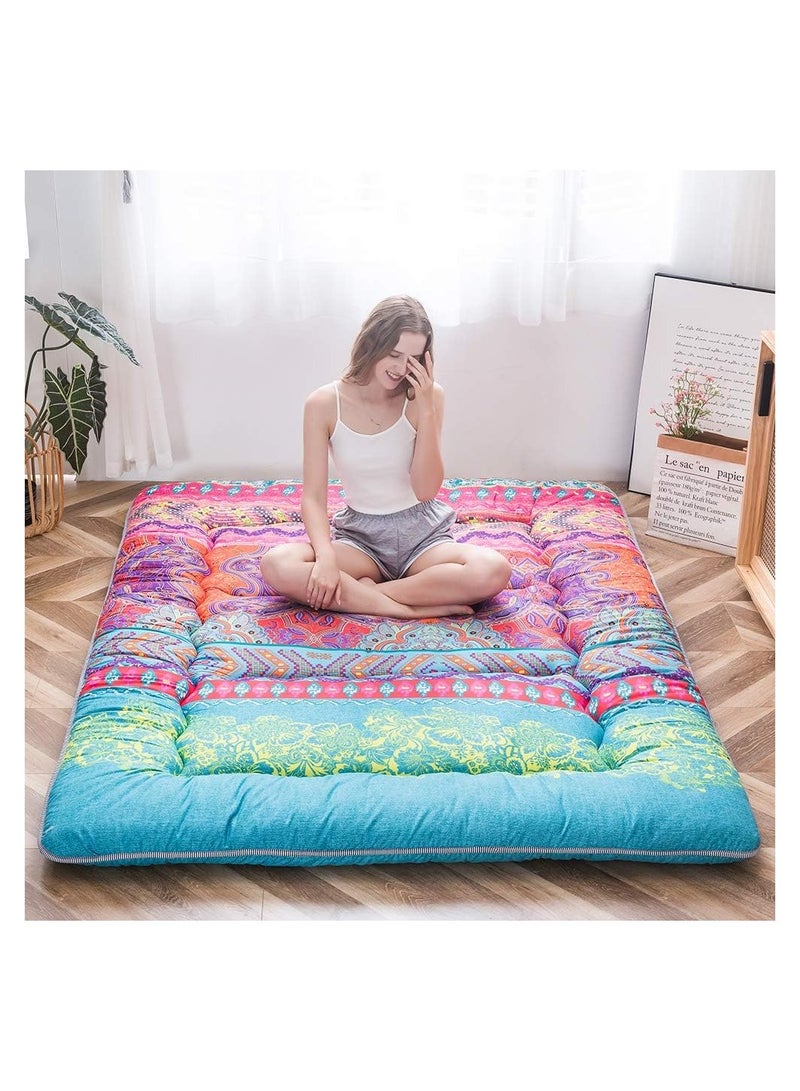 COOLBABY Japanese Floor Mattress Futon Mattress Thicken Tatami Mat Sleeping Pad Foldable Roll Up Mattress Dormitory Mattress Pad Kids Floor Lounger Pillow Bed