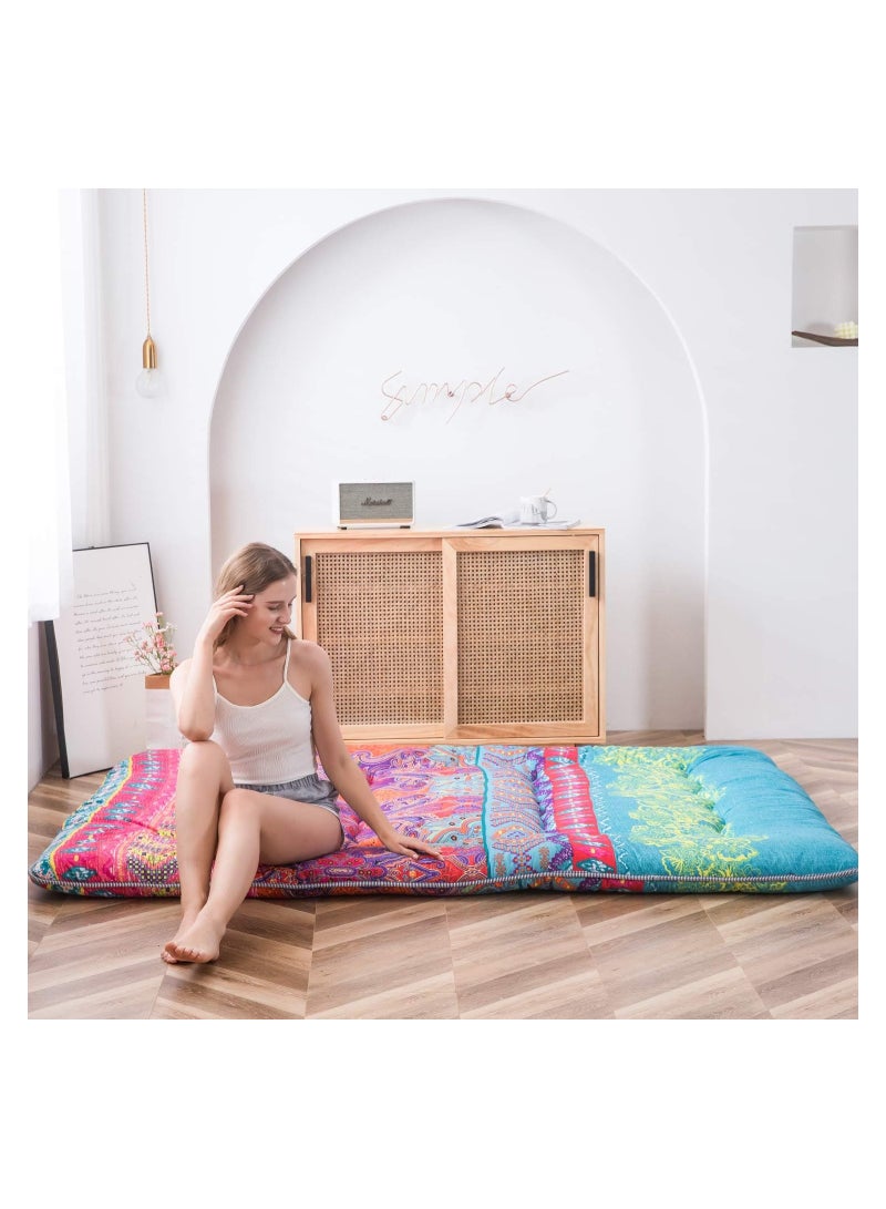 COOLBABY Japanese Floor Mattress Futon Mattress Thicken Tatami Mat Sleeping Pad Foldable Roll Up Mattress Dormitory Mattress Pad Kids Floor Lounger Pillow Bed