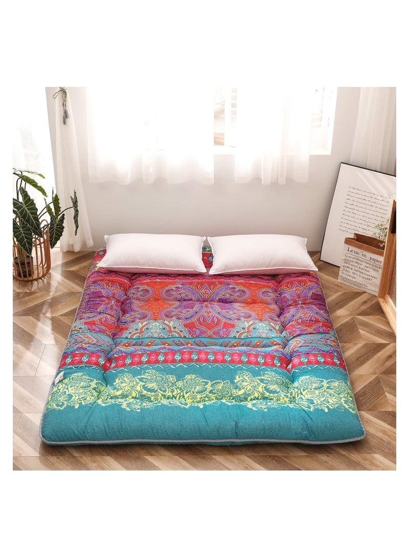 COOLBABY Japanese Floor Mattress Futon Mattress Thicken Tatami Mat Sleeping Pad Foldable Roll Up Mattress Dormitory Mattress Pad Kids Floor Lounger Pillow Bed