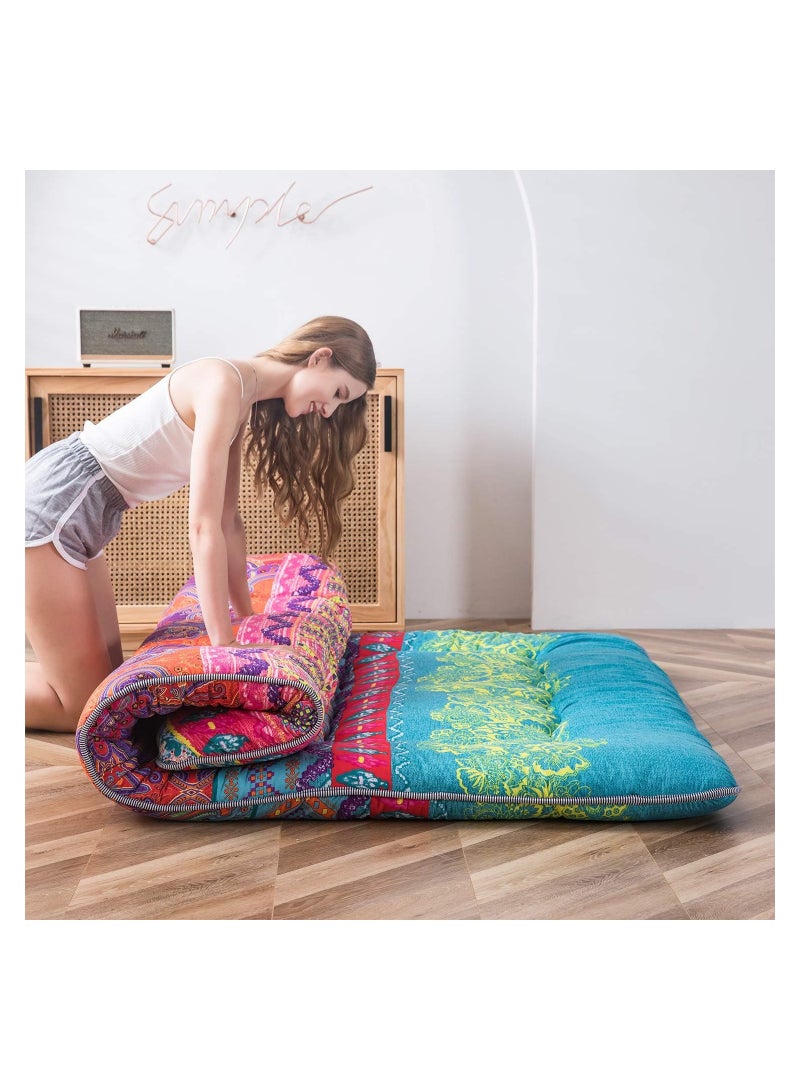 COOLBABY Japanese Floor Mattress Futon Mattress Thicken Tatami Mat Sleeping Pad Foldable Roll Up Mattress Dormitory Mattress Pad Kids Floor Lounger Pillow Bed