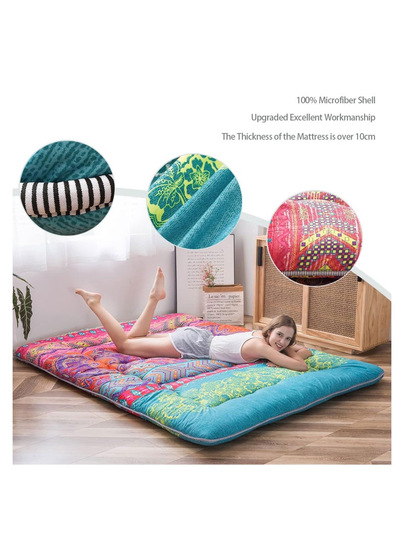 COOLBABY Japanese Floor Mattress Futon Mattress Thicken Tatami Mat Sleeping Pad Foldable Roll Up Mattress Dormitory Mattress Pad Kids Floor Lounger Pillow Bed