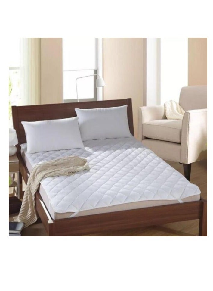 DEALS FOR LESS - White Mattress Protector Pad , Bed Cover Single Size.