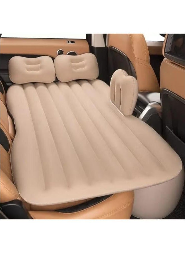 Car Air Mattress Travel Inflatable Back Seat Air Bed Cushion with Auto Pump and Two Pillows Portable Camping Vacation Rest Sleeping