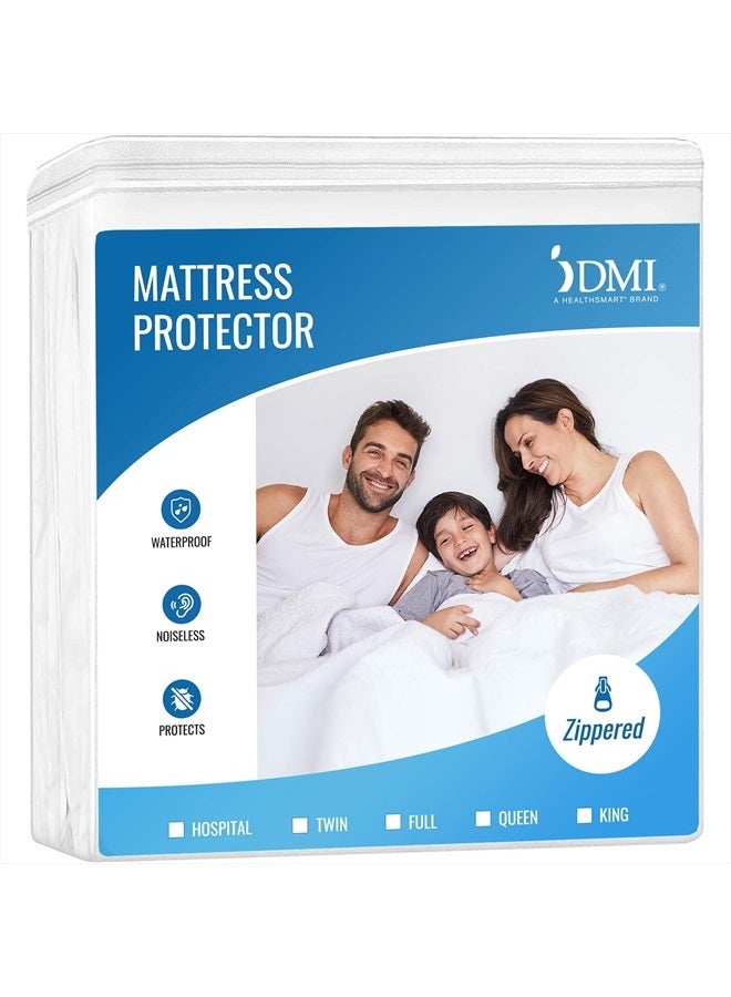 Waterproof Mattress Protector, Mattress Pad, Waterproof Mattress Cover, Bed Pad and Bed Coverr, Encased Zippered Fit, King, White