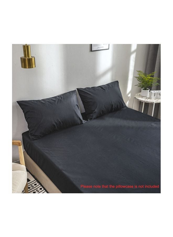 Waterproof Mattress Encasement Polyester Black 203x153x40cm