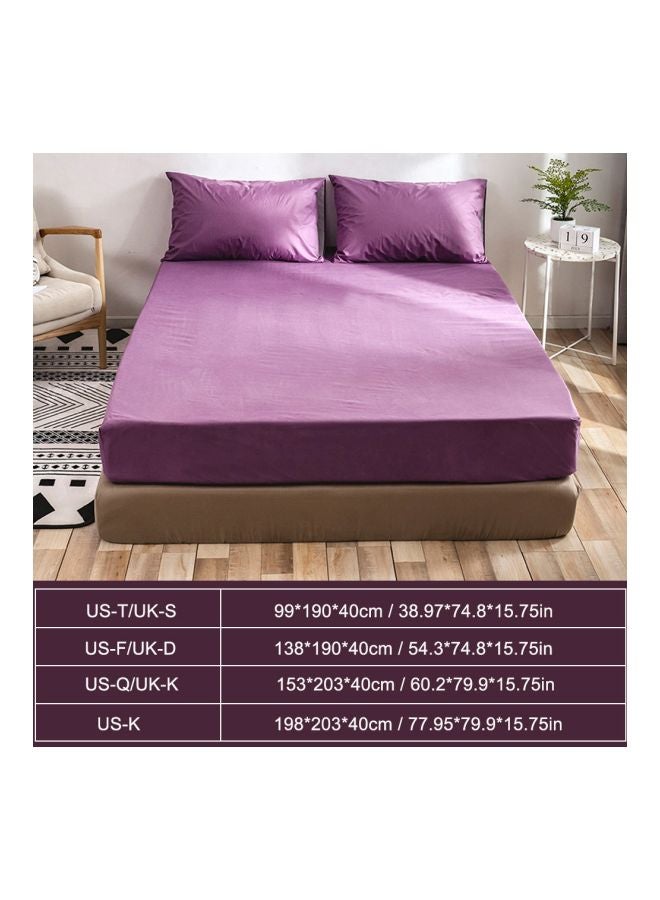 Mattress Encasement Cover Polyester Purple Queen