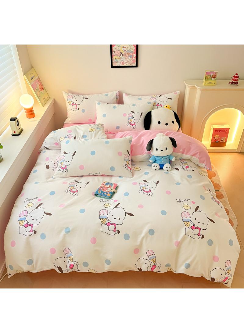 4-Piece Pochacco Cotton Comfortable Set Bed Sheet Set Children'S Day Gift Birthday Gift 200X230cm