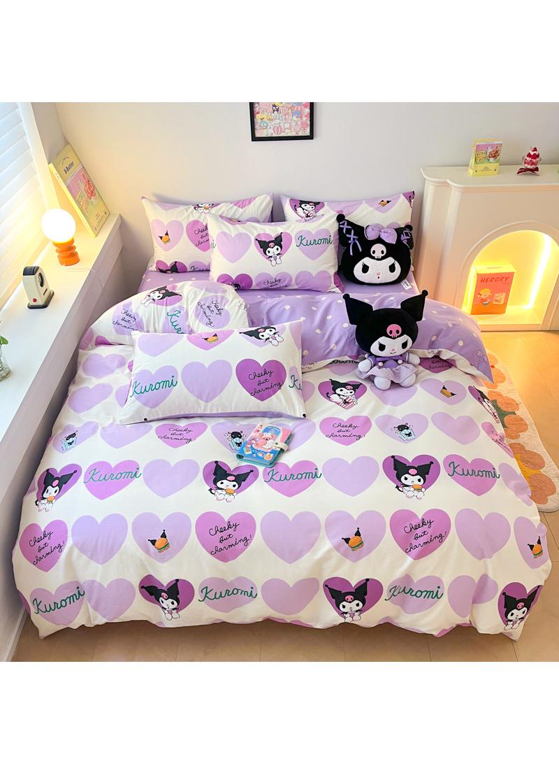 4-Piece Kuromi Cotton Comfortable Set Bed Sheet Set Children'S Day Gift Birthday Gift 200X230cm