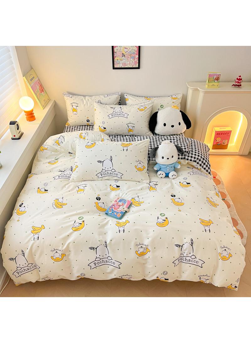 4-Piece Pochacco Cotton Comfortable Set Bed Sheet Set Children'S Day Gift Birthday Gift 200X230cm