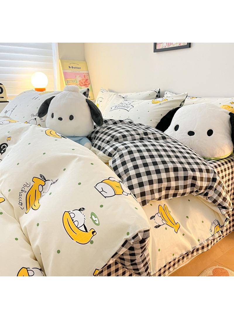 4-Piece Pochacco Cotton Comfortable Set Bed Sheet Set Children'S Day Gift Birthday Gift 200X230cm