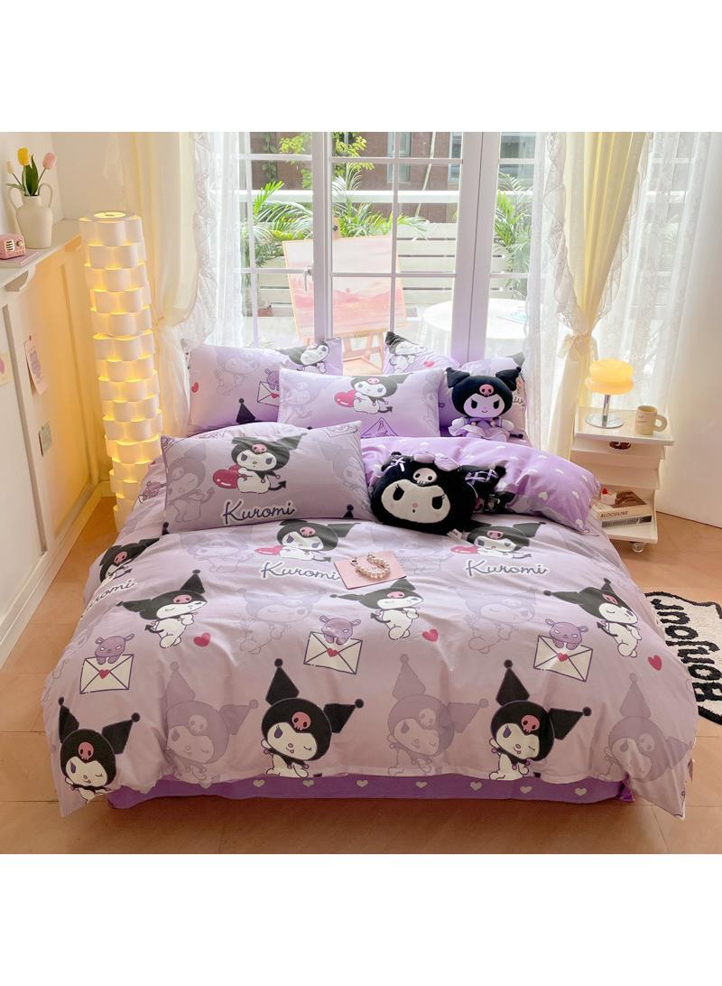 4-Piece Kuromi Cotton Comfortable Set Bed Sheet Set Children'S Day Gift Birthday Gift 200X230cm