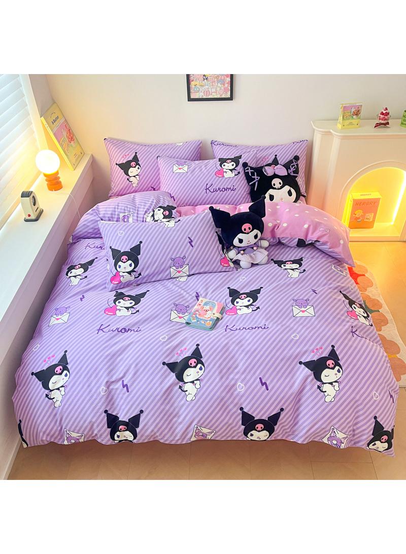 4-Piece Kuromi Cotton Comfortable Set Bed Sheet Set Children'S Day Gift Birthday Gift 200X230cm