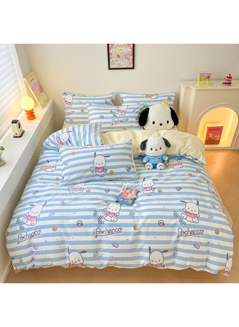 4-Piece Pochacco Cotton Comfortable Set Bed Sheet Set Children'S Day Gift Birthday Gift 200X230cm