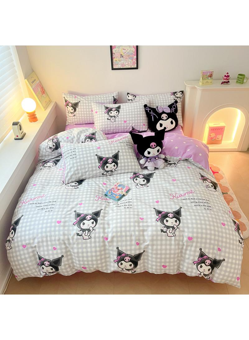 4-Piece Kuromi Cotton Comfortable Set Bed Sheet Set Children'S Day Gift Birthday Gift 200X230cm