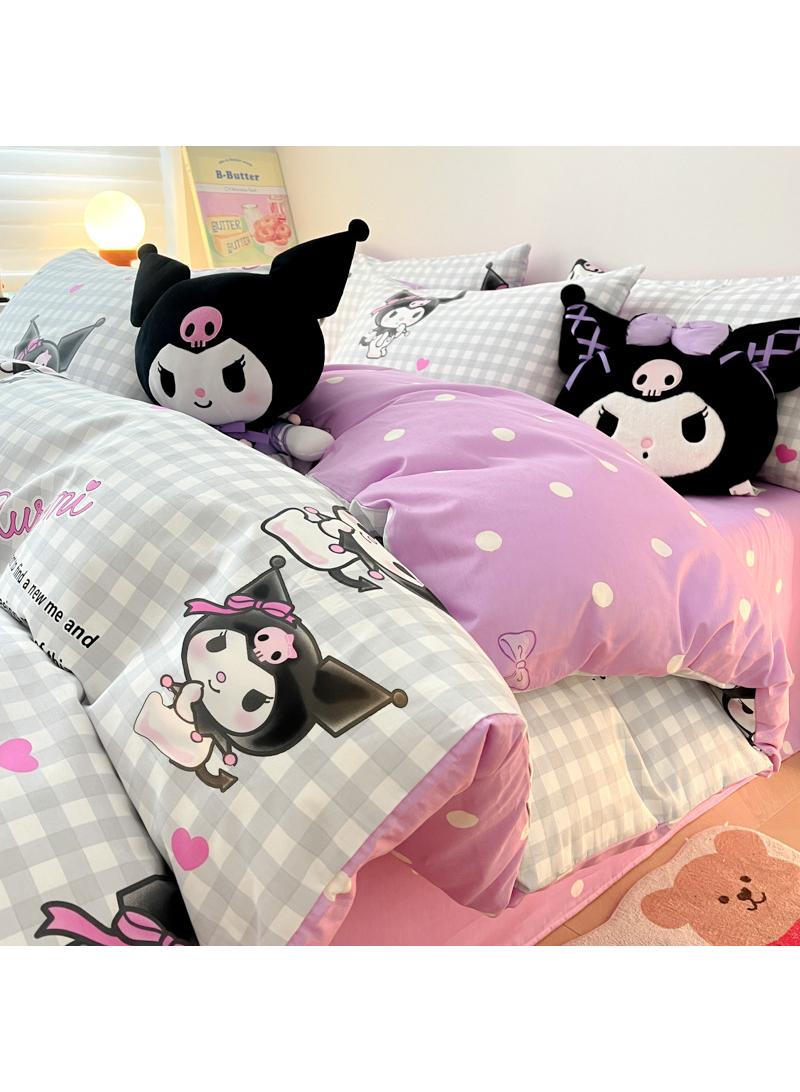 4-Piece Kuromi Cotton Comfortable Set Bed Sheet Set Children'S Day Gift Birthday Gift 200X230cm