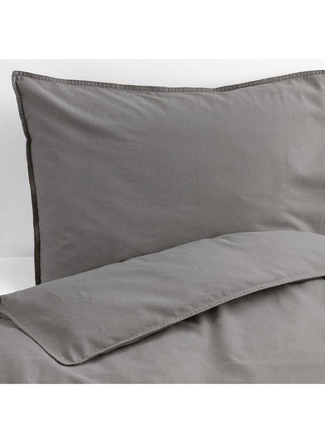 3-Piece Pillowcase With Quilt Cover Set fabric Grey