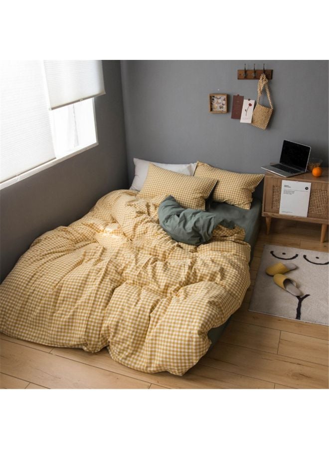 4-Piece Bedding Set Cotton Yellow