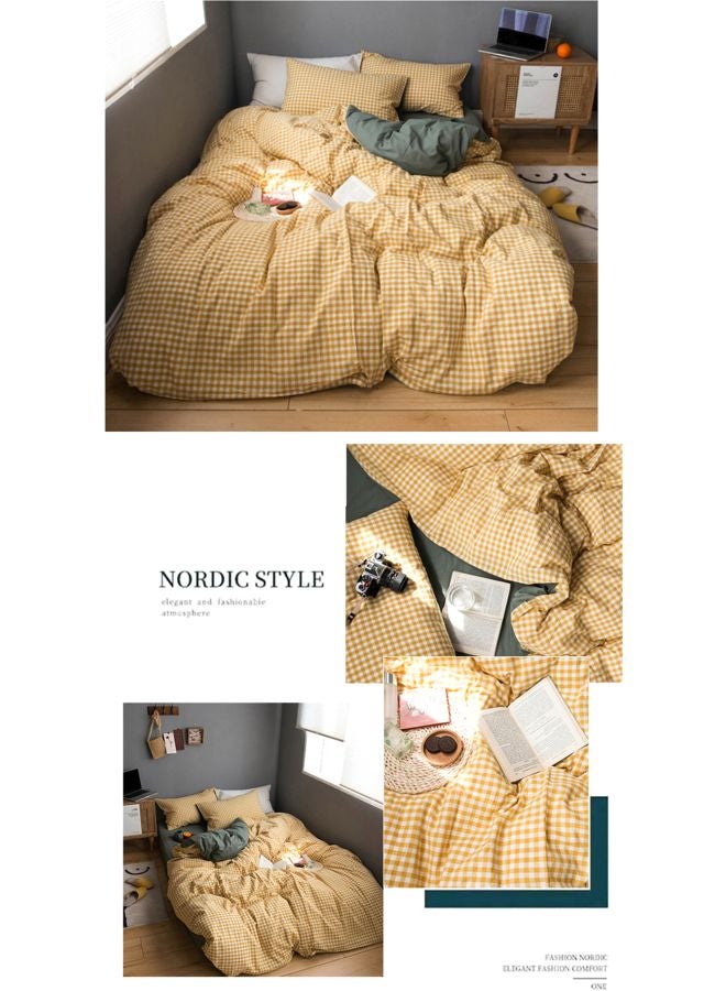 4-Piece Bedding Set Cotton Yellow