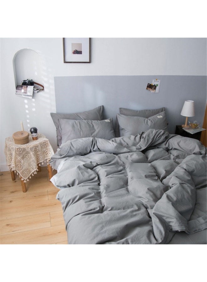 4-Piece Japanese-Style Bedding Set Combination Grey