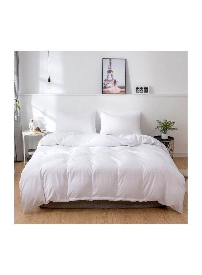 3-Piece Polyester Quilt Cover Set Polyester White