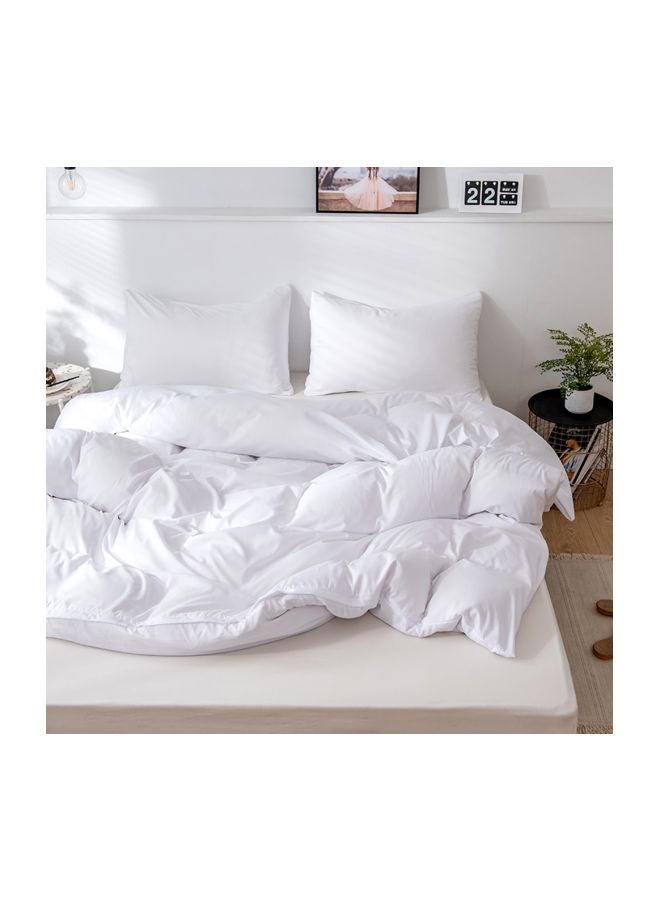 3-Piece Polyester Quilt Cover Set Polyester White