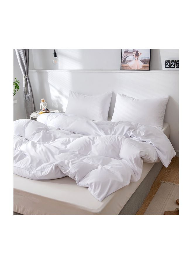 3-Piece Polyester Quilt Cover Set Polyester White