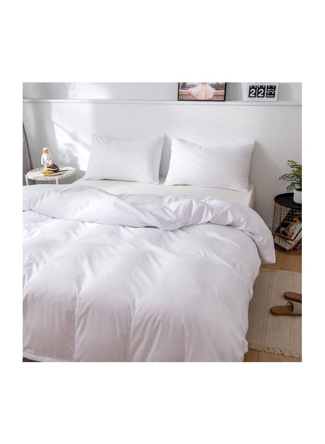 3-Piece Polyester Quilt Cover Set Polyester White