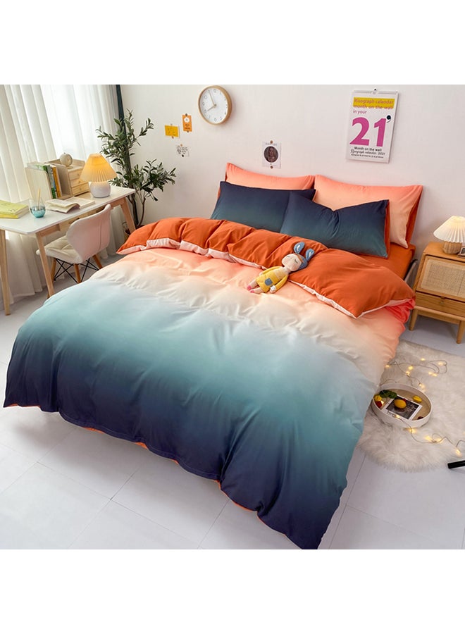 4-Piece Quilt Cover Bedding Set Polyester Multicolour 180x220cm