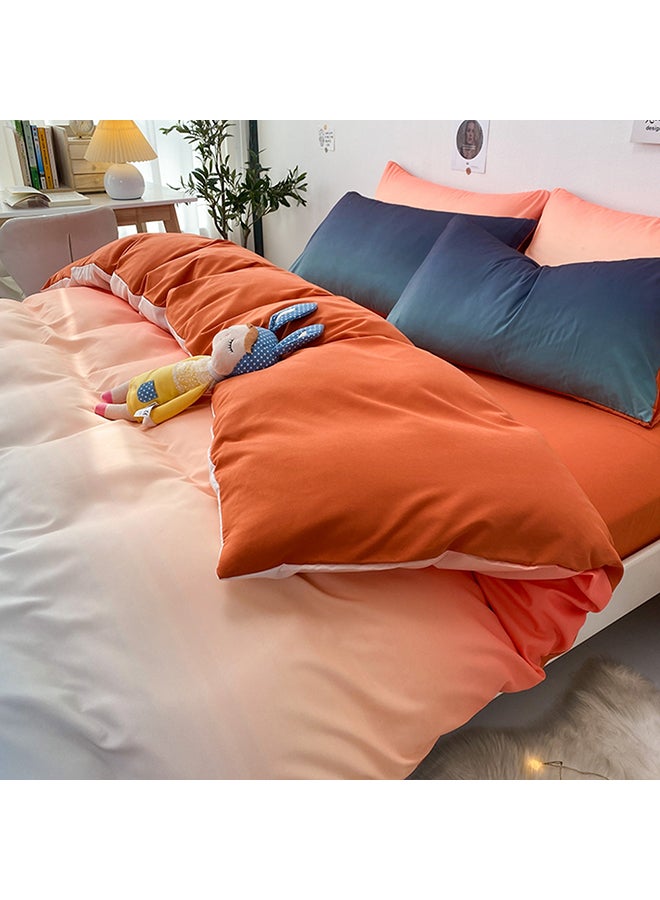 4-Piece Quilt Cover Bedding Set Polyester Multicolour 180x220cm