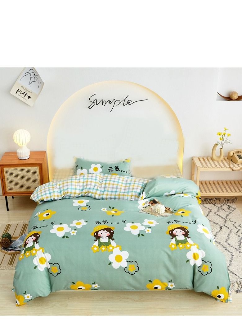 3-Piece Genki Girl Pattern Bedding Set