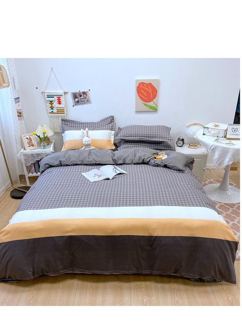 4-piece Bedding Set Microfiber Soft Quilt Set With 1 Quilt Cover 1 Flat Sheet And 2 Pillowcases 2m Bed（200*230cm）