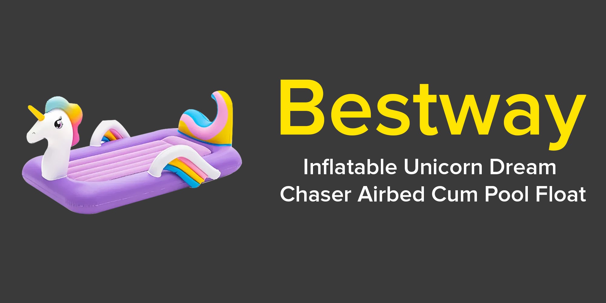 Dreamchaser Airbed - Unicorn Combination White/Purple 1.96mx1.04mx84cm