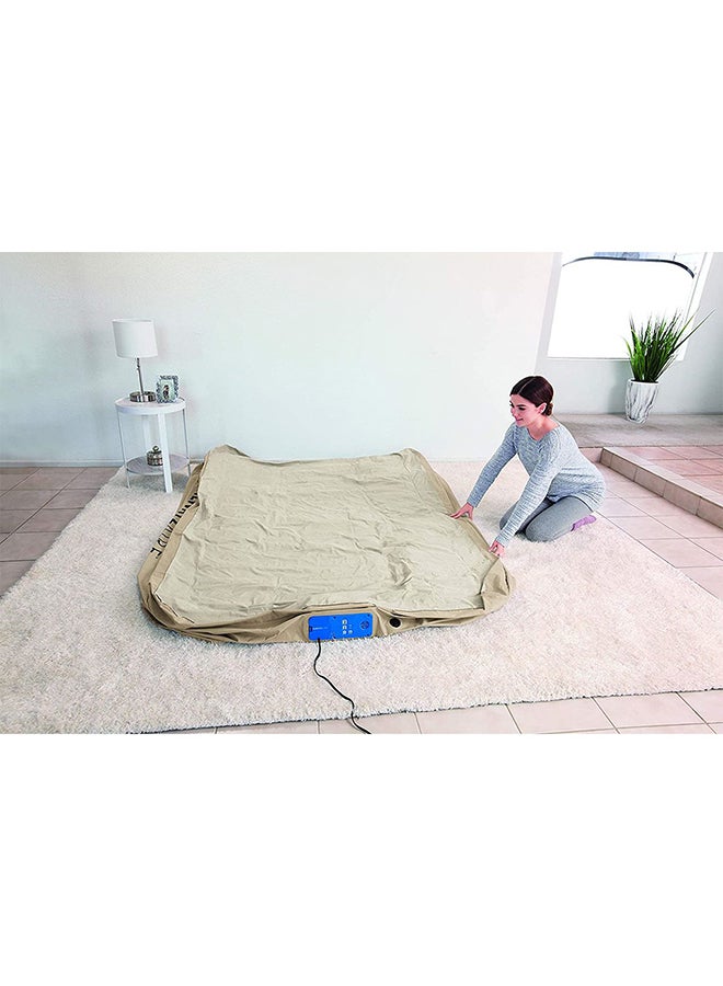 Airbed Queen With Built-In AC Pump Polyester Beige